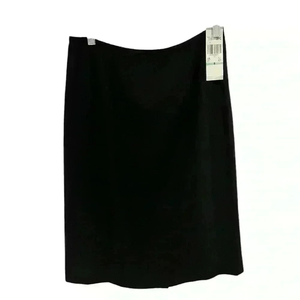 Kasper 2-Piece New NWT Suit Skirt Blazer Black Size 8 - Picture 3 of 6